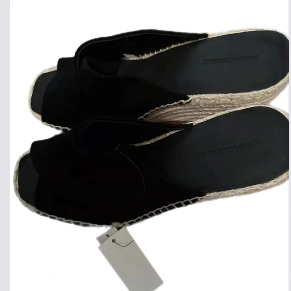 Banana Republic Women’s  Espadrille Wedge Sandals Black Size 7